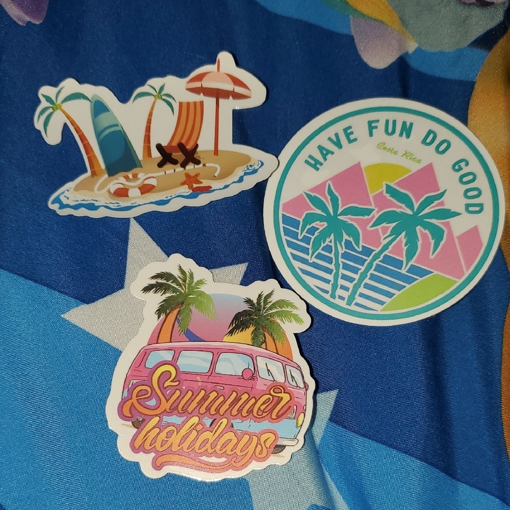 🌈FREE W/BUNDLE🌈 Set Of 3 Colorful Summer Holiday Beach Stickers